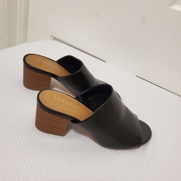 Lane Bryant Black Peep Toe heeled slides 8W - Picture 7 of 11